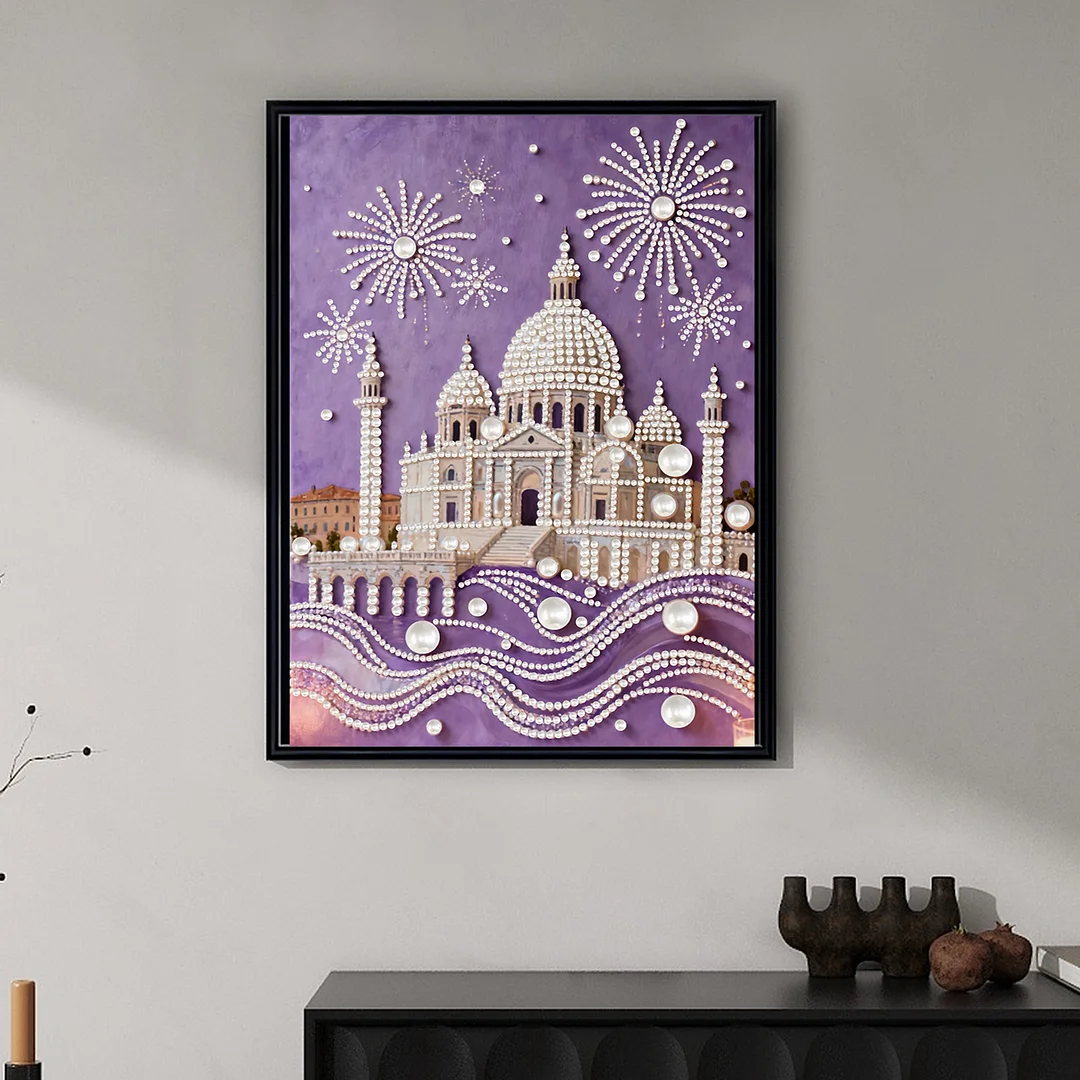 Building DIY Pearl Painting Art Kits Pearl Gem Paintings Picture Arts Craft 30x40cm for Adults Beginners Home Wall Decor No Frame