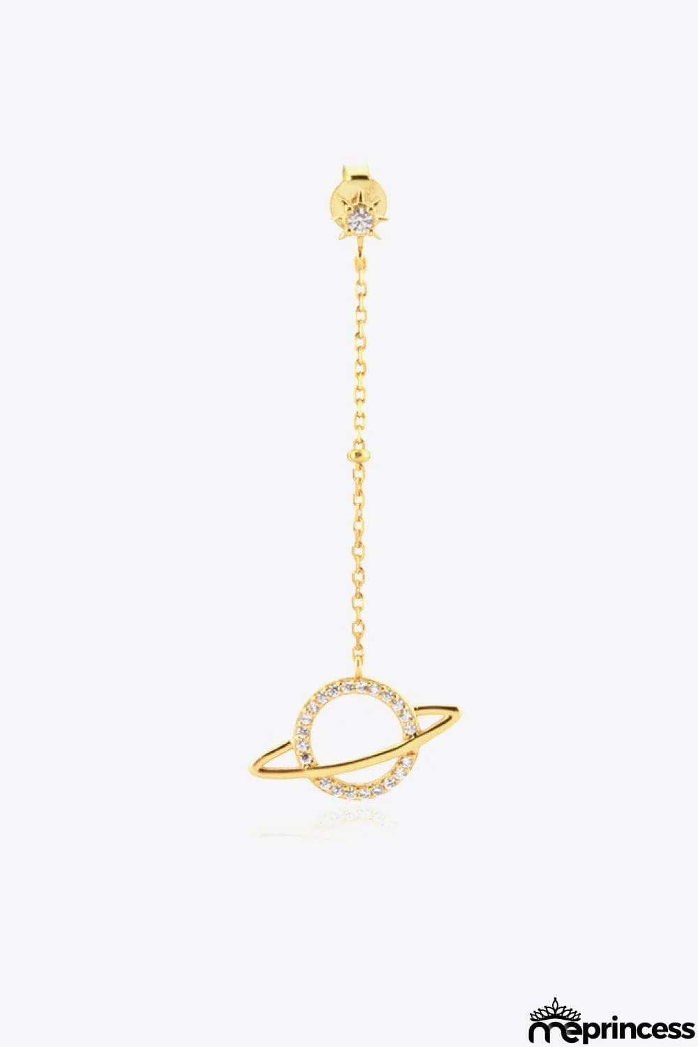 925 Sterling Silver Zircon Planet Single Earring