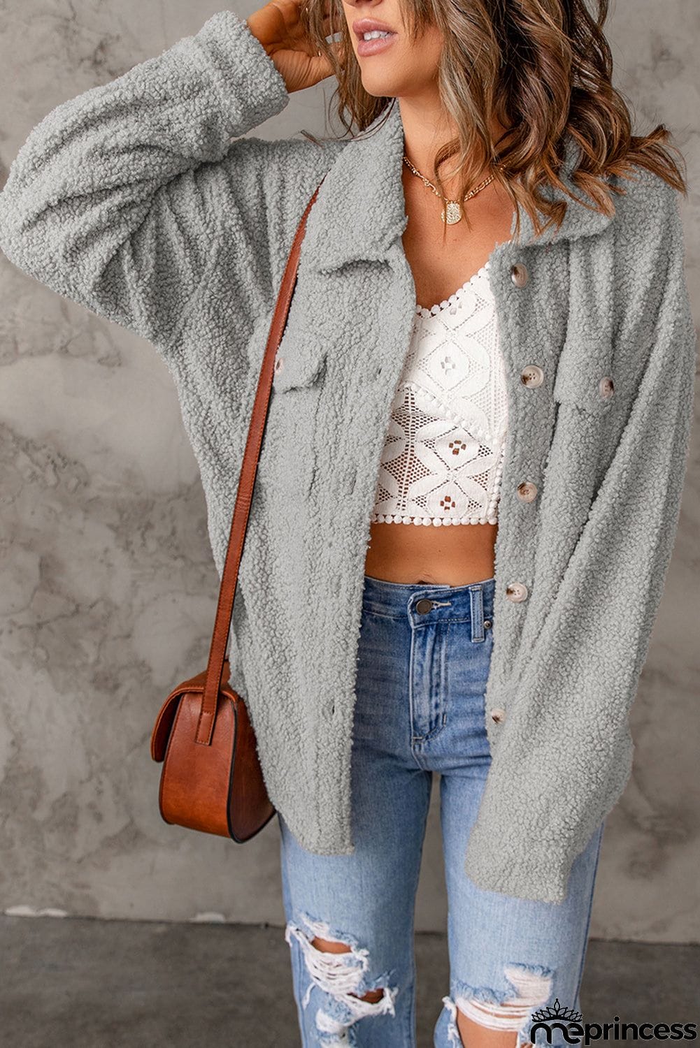 Flap Pockets Button Front Jacket