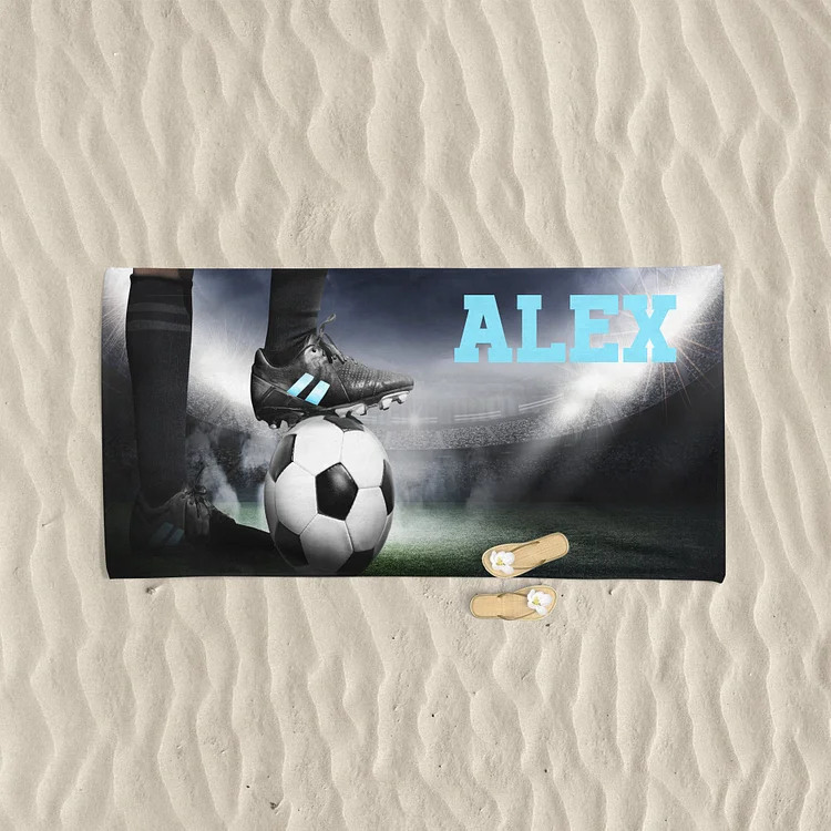 Soccer Beach Towel, Soccer Gifts For Kids, Baby Soccer Themed Gifts | DYTowel 532