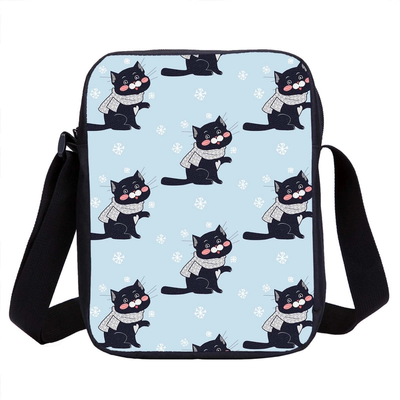 Halloween Unisex Polyester Printing Pumpkin Panda Vintage Style Square Zipper Crossbody Bag
