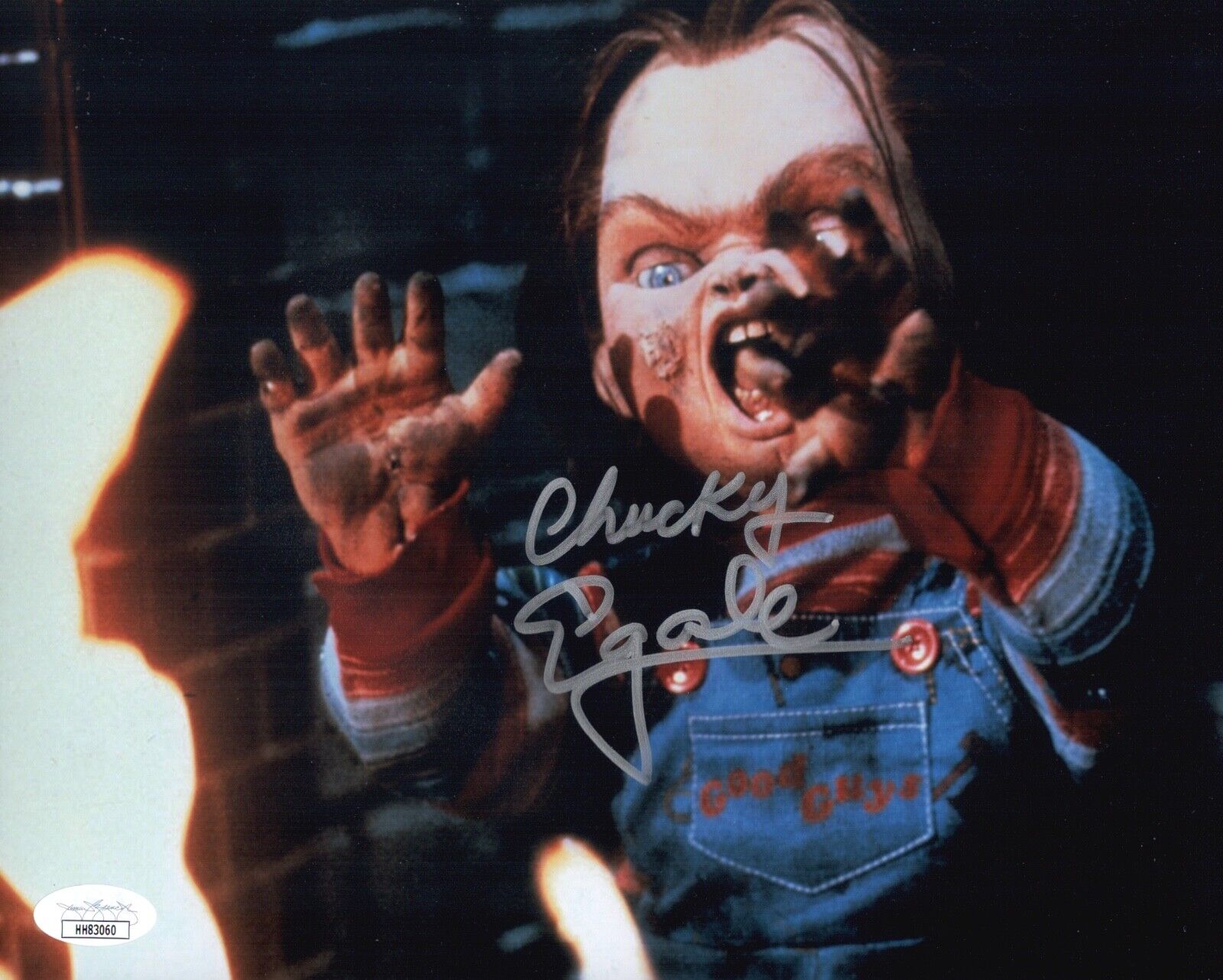 ED GALE Signed CHUCKY 8x10 Photo Poster painting Child's Play In Person Autograph JSA COA Cert