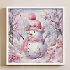 Winter Pink Snowman - 11CT Stamped Cross Stitch 40*40cm