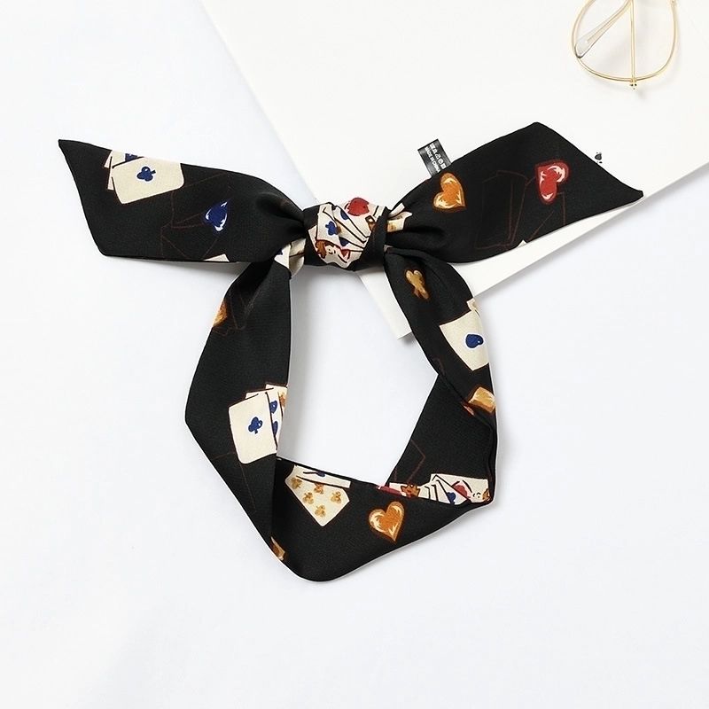 Women’s Sweet Polka Dots Heart Shape Satin Printing Silk Scarves