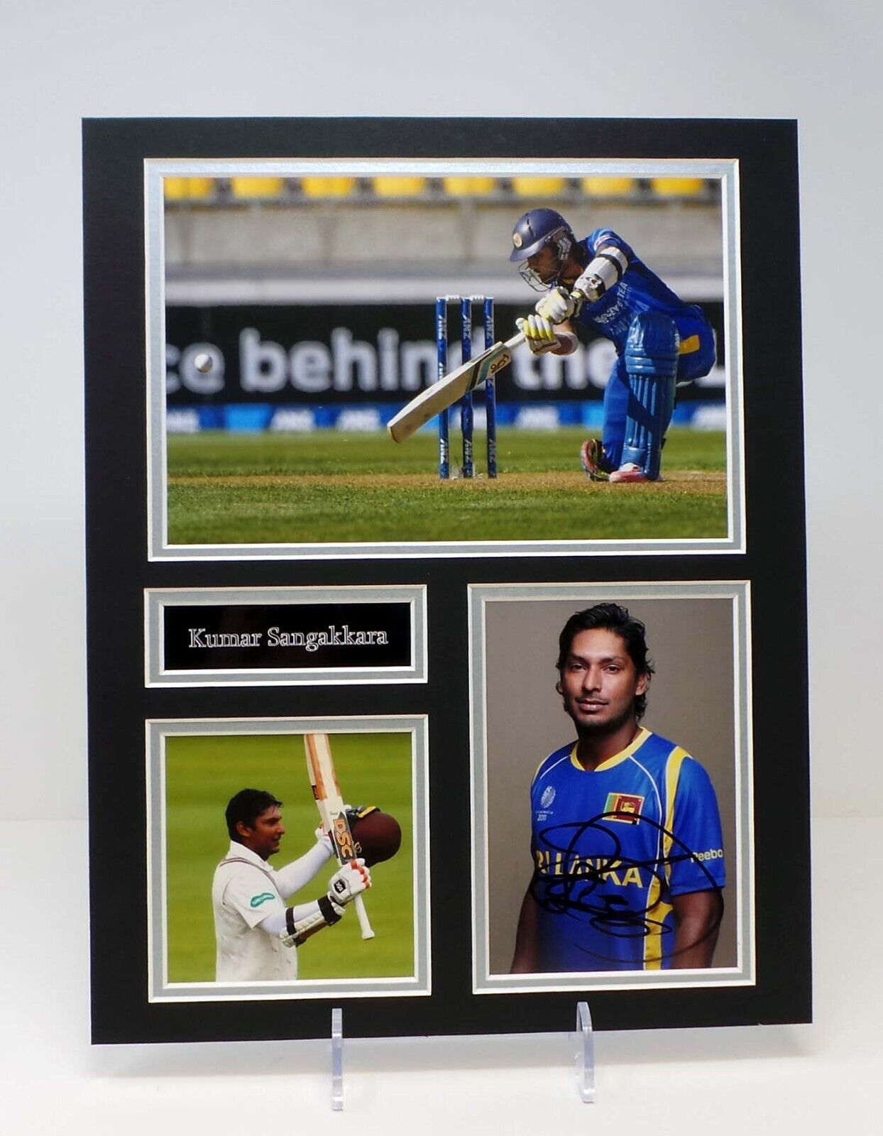 Kumar SANGAKKARA Signed Sri Lanka Mounted Cricket Photo Poster painting Display 1 AFTAL RD COA