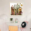 Books And Flowers-18CT Stamped Cross Stitch 50*50cm/19.69*19.69in