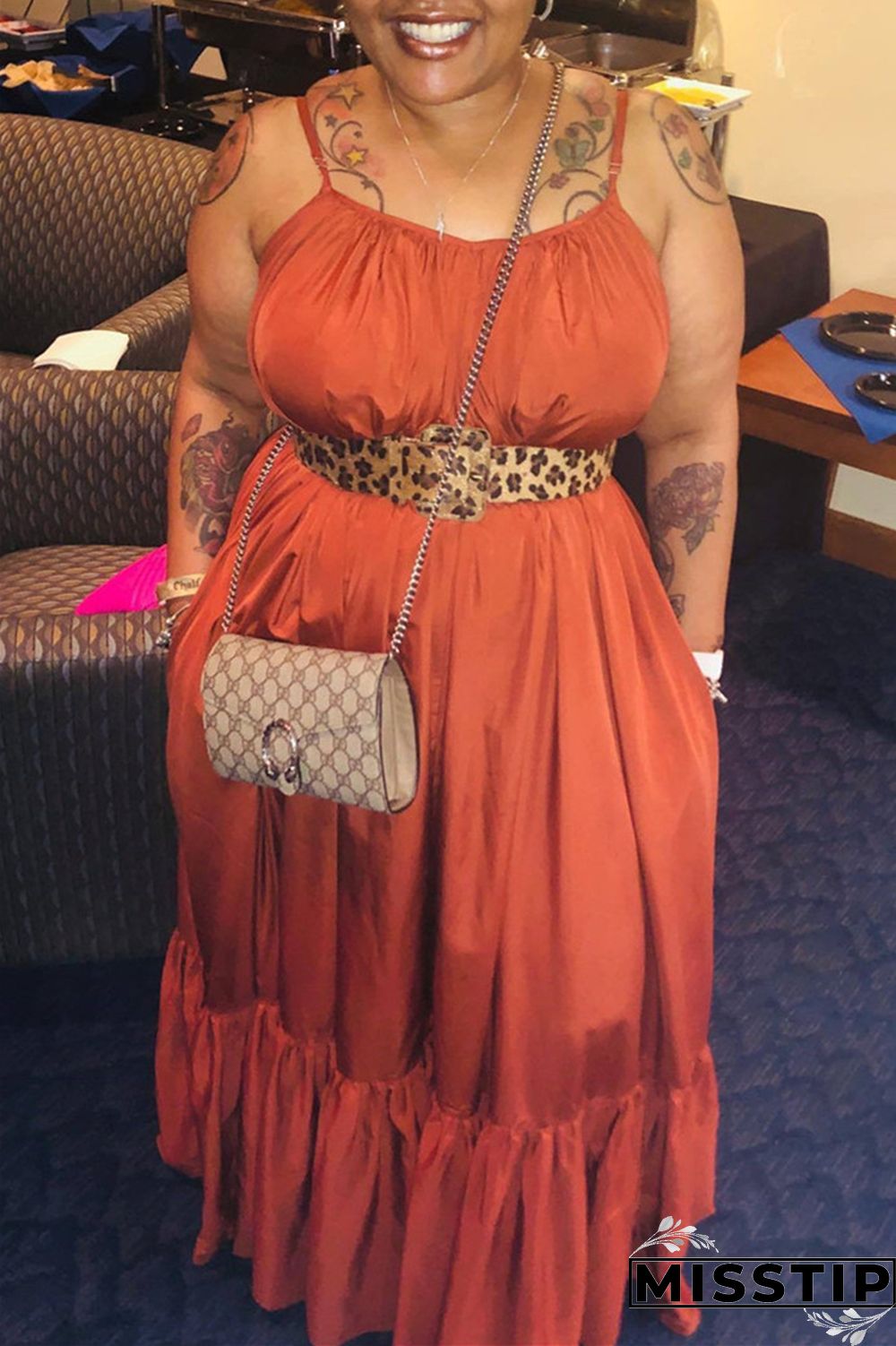 Pink Sexy Casual Solid Backless Spaghetti Strap Loose Sling Dress