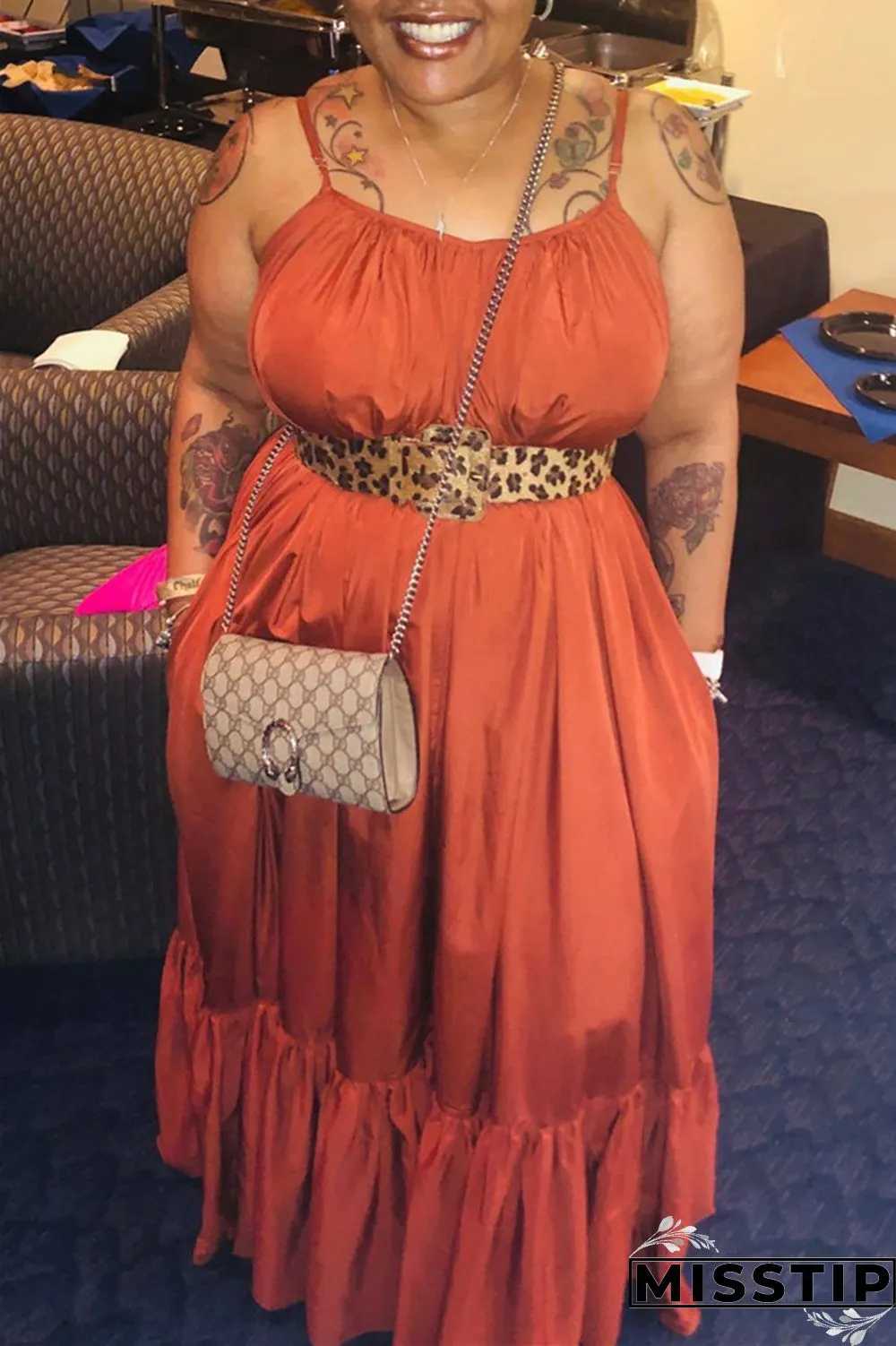 Pink Sexy Casual Solid Backless Spaghetti Strap Loose Sling Dress