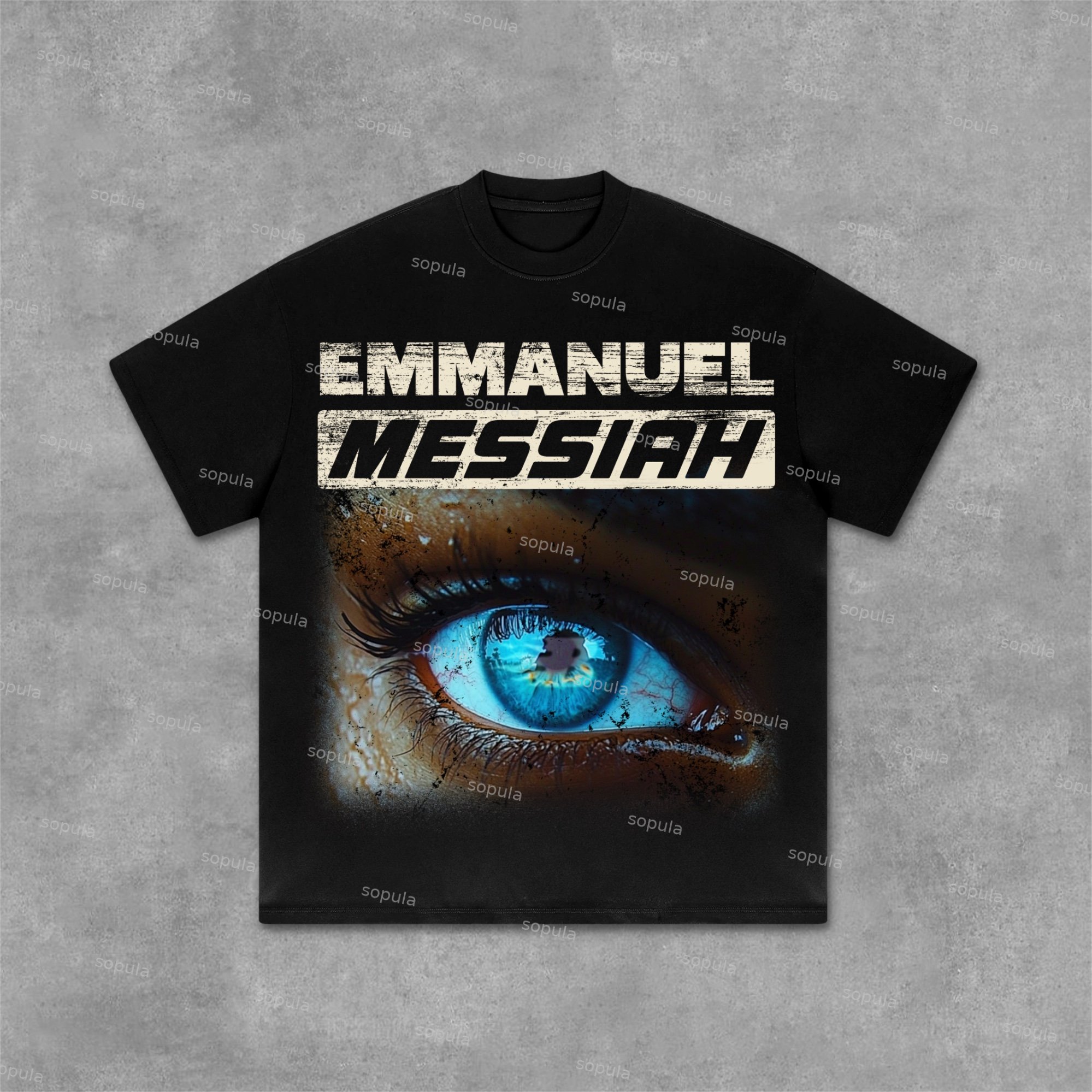 Sopula Emmanuel Eyes Old Retro Graphics Cotton T-Shirt