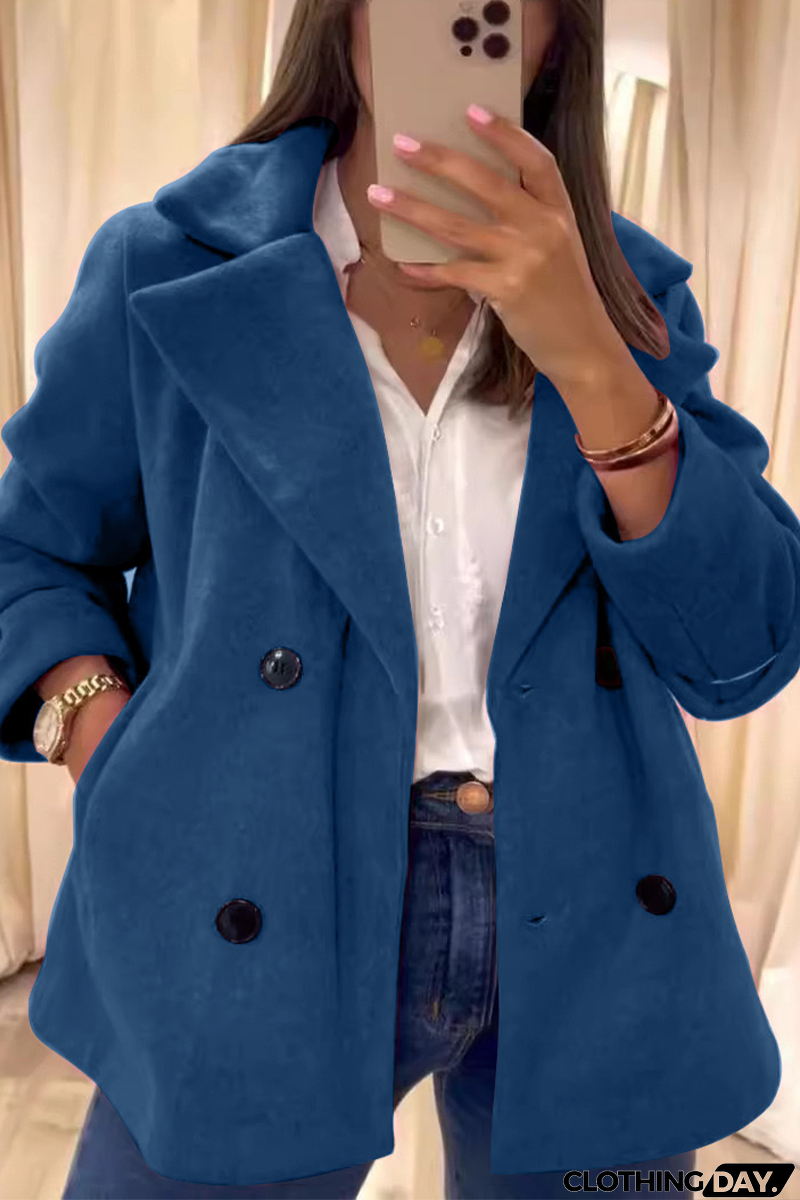 Casual Daily Buttons Turndown Collar Outerwear(6 Colors)