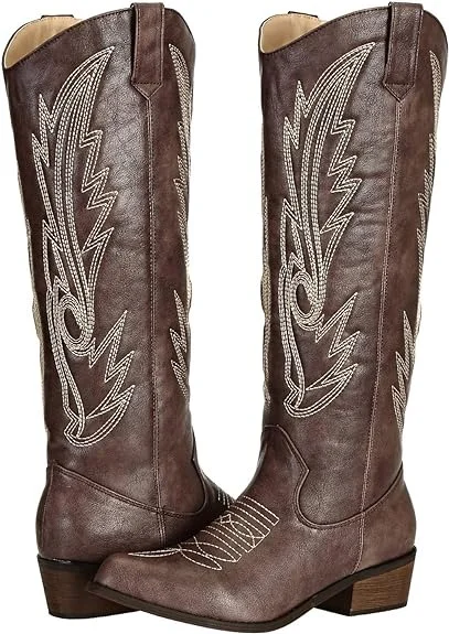 Vintage Embroidered Cowboy Boots-0520