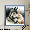 Horse And Cat-11CT Stamped Cross Stitch 40*40cm/15.75*15.75in tapestrymarket