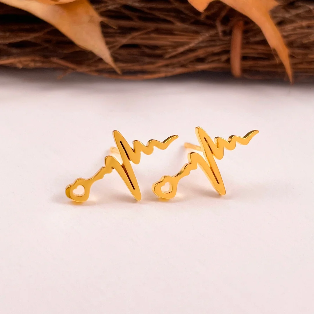 Heartbeat Stud Earrings