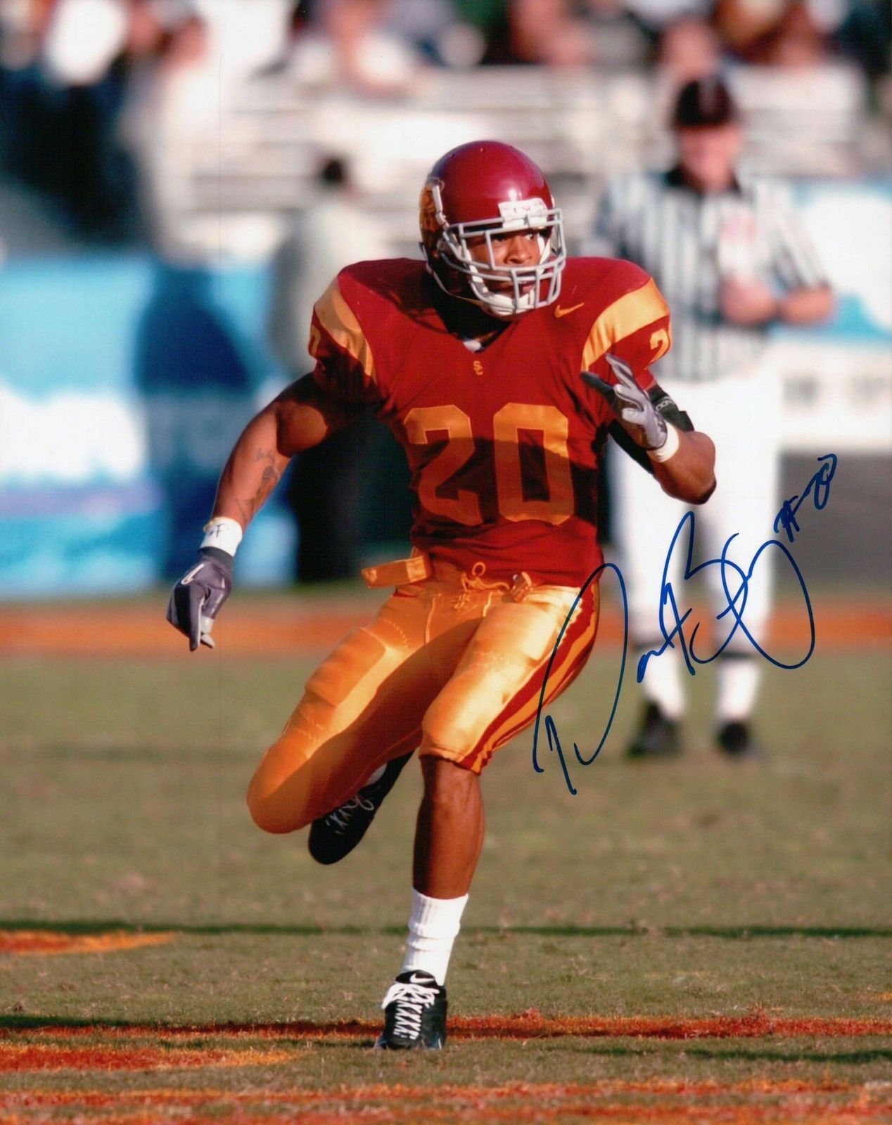 Darnell Bing Signed 8X10 Photo Poster painting Autograph USC Trojans On Field Right Auto COA