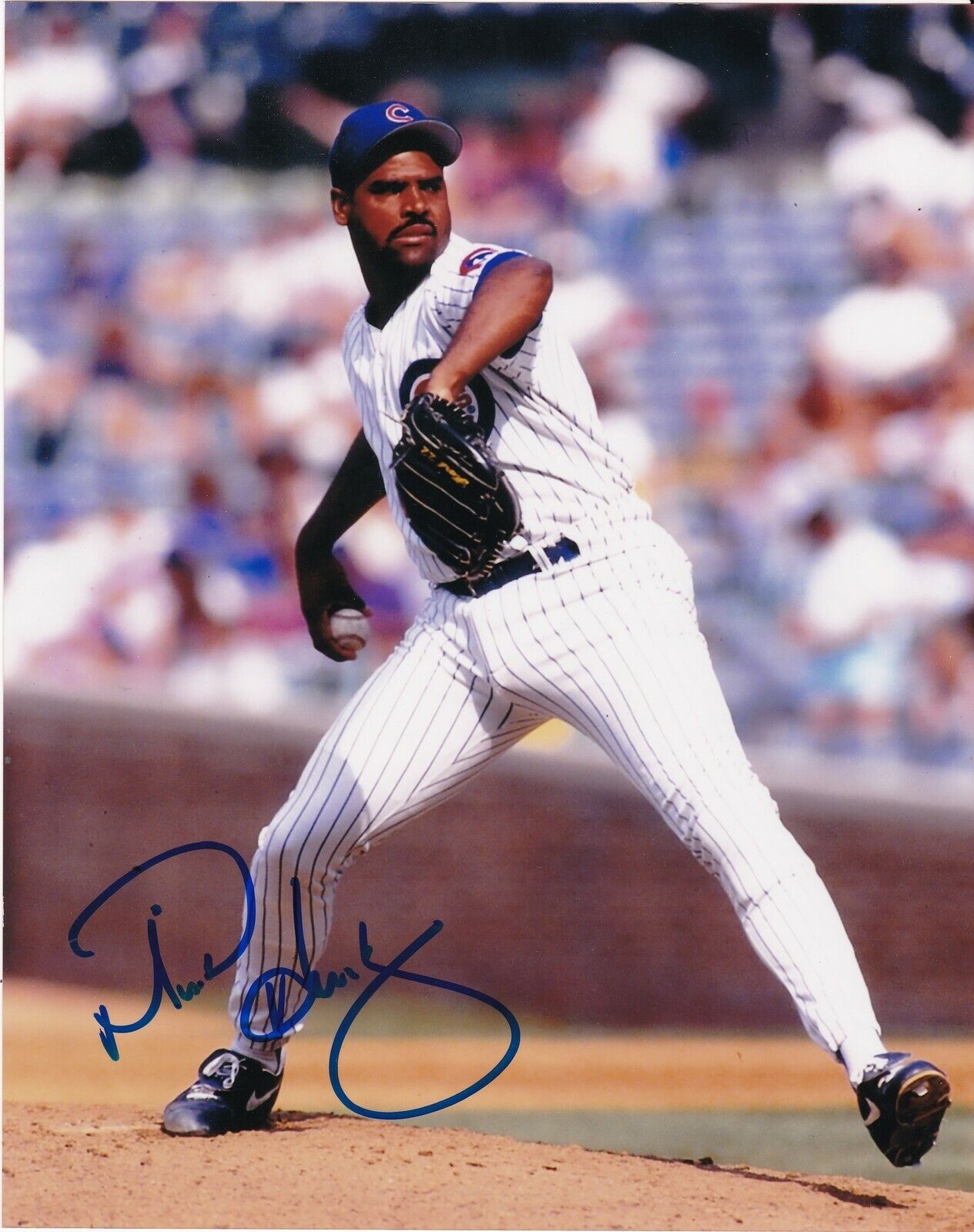 MIKE HARKEY CHICAGO CUBS ACTION SIGNED 8x10