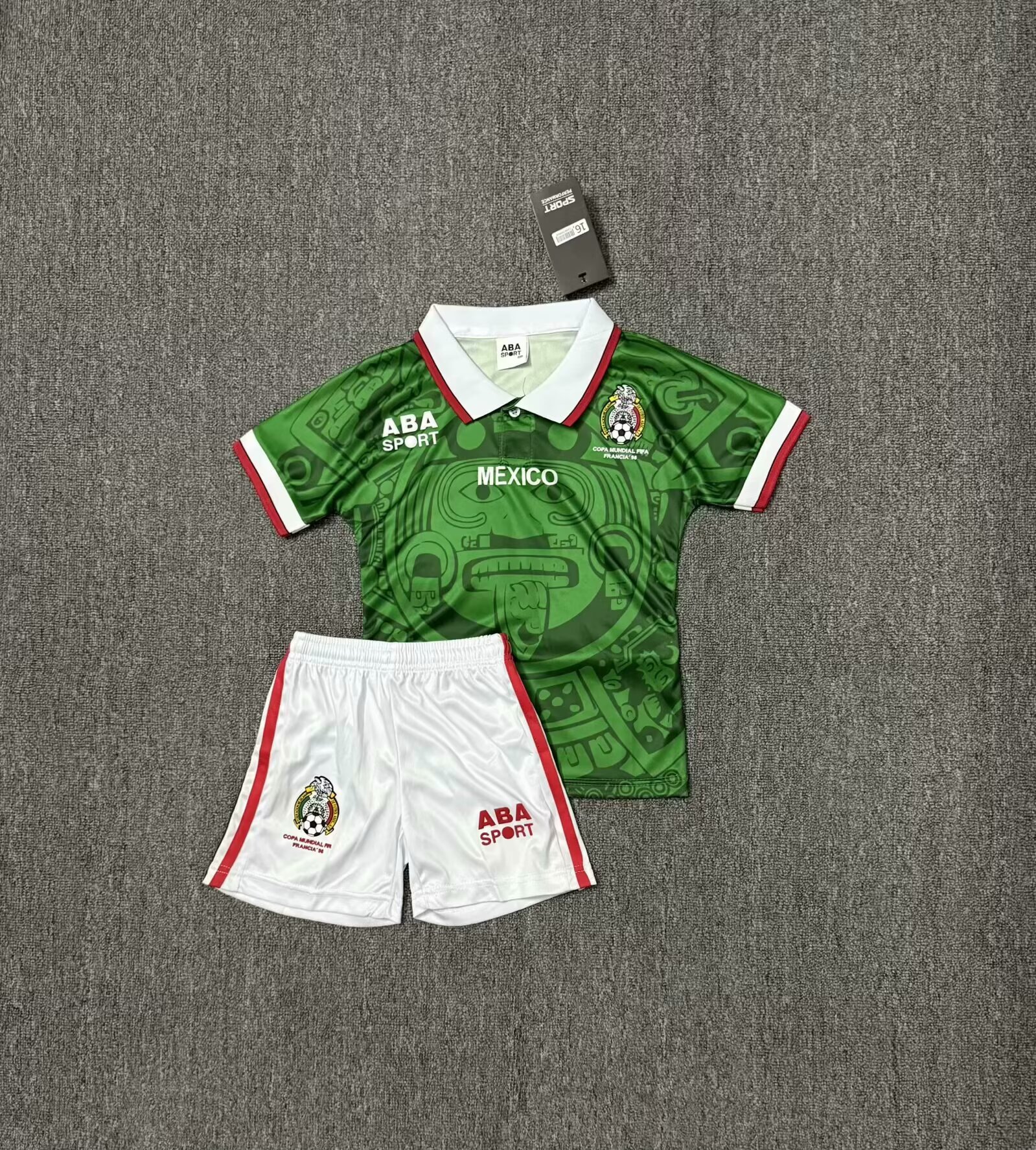 Retro 1998 Mexico Home Kids Kit Soccer Jersey Thai Quality