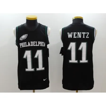 Men's  Philadelphia Eagles #11 Carson Wentz Black Limited Tank Top Jersey