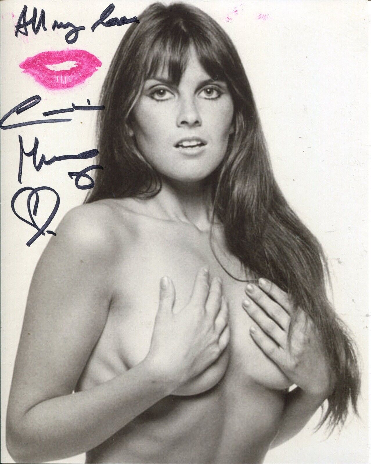 Caroline Munro signed & lipstick kissed topless sexy Photo Poster painting - UACC DEALER