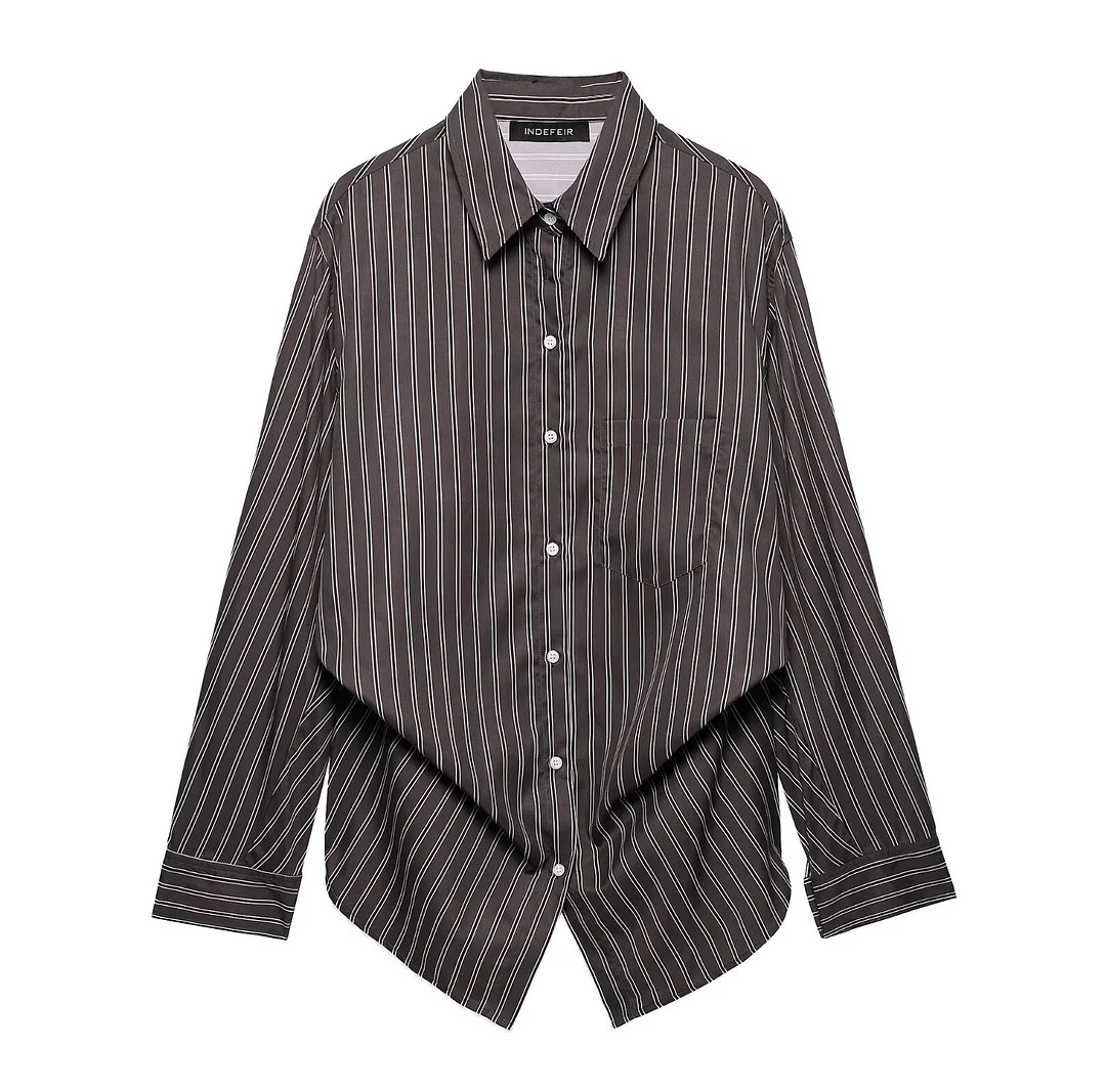 Nigikala Nigikala Striped Shirt Tops Casual Shorts Set 2023458 6929435 3152439