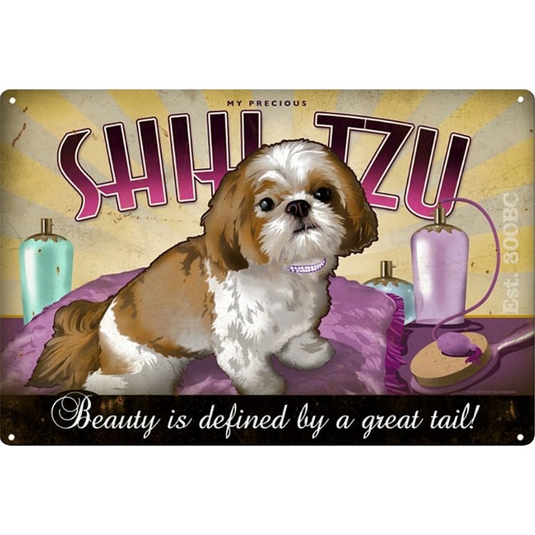 Shih Tzu Dog - Vintage Tin Signs/Wooden Signs - 7.9x11.8in & 11.8x15.7in
