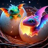 (40*40cm)Easter Egg Dragon - Full Round Drill Diamond Painting