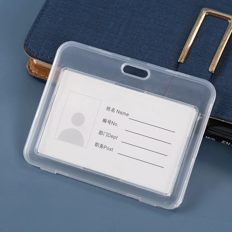 Transparent PVC Card Cover Sleeve Business Bus Bank Credit Card Badge Bag Student Kid Women Waterproof Clear ID Card Holder Case