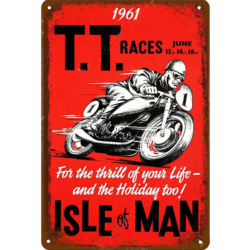 

30*50CM - Round Drill Diamond Painting - TT Motorcycle, 501 Original