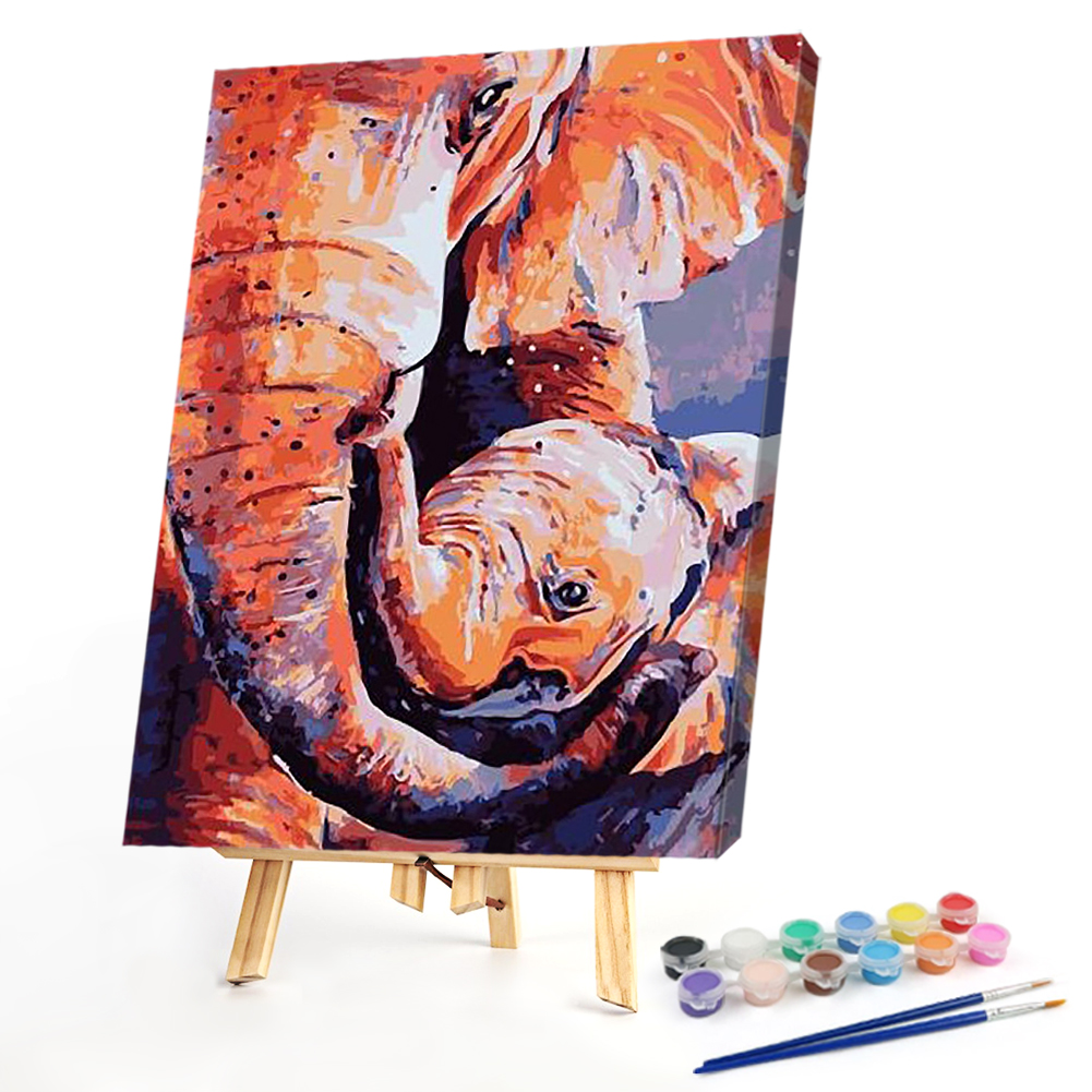 

40*50CM - Paint By Numbers - Two Elephants, 501 Original