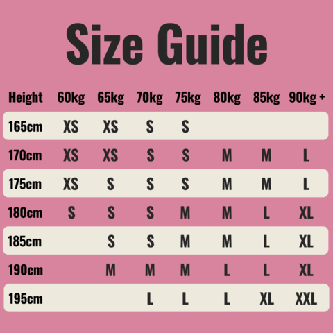 STY2 2 in 1 Training Shorts - Size Guide