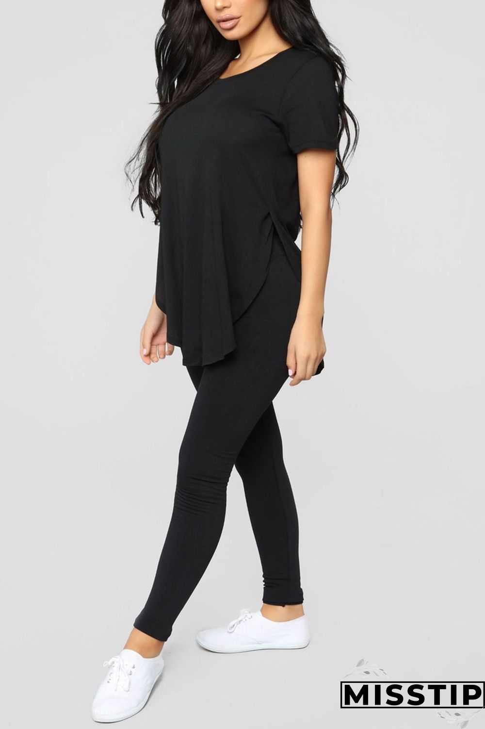 Gray Fashion Casual O Neck Short Sleeve Regular Sleeve Regular Solid Tops
