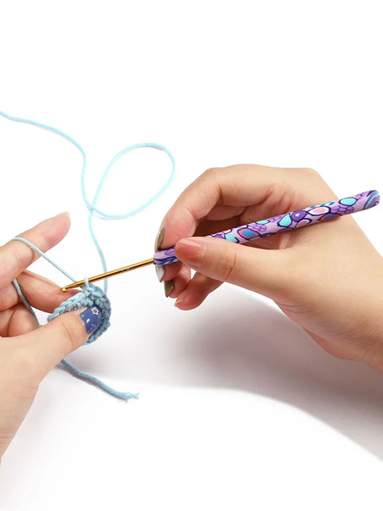 Bamboo Handle Crochet Hook Knit Craft Knitting Needle 12PCS 3