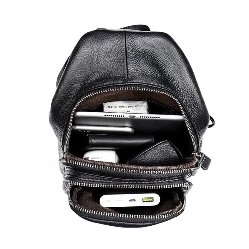 Fashion Large Capacity Plain Soft Leather Crossbody Bags