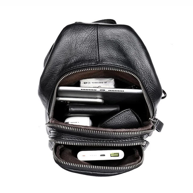 Fashion Large Capacity Plain Soft Leather Crossbody Bags