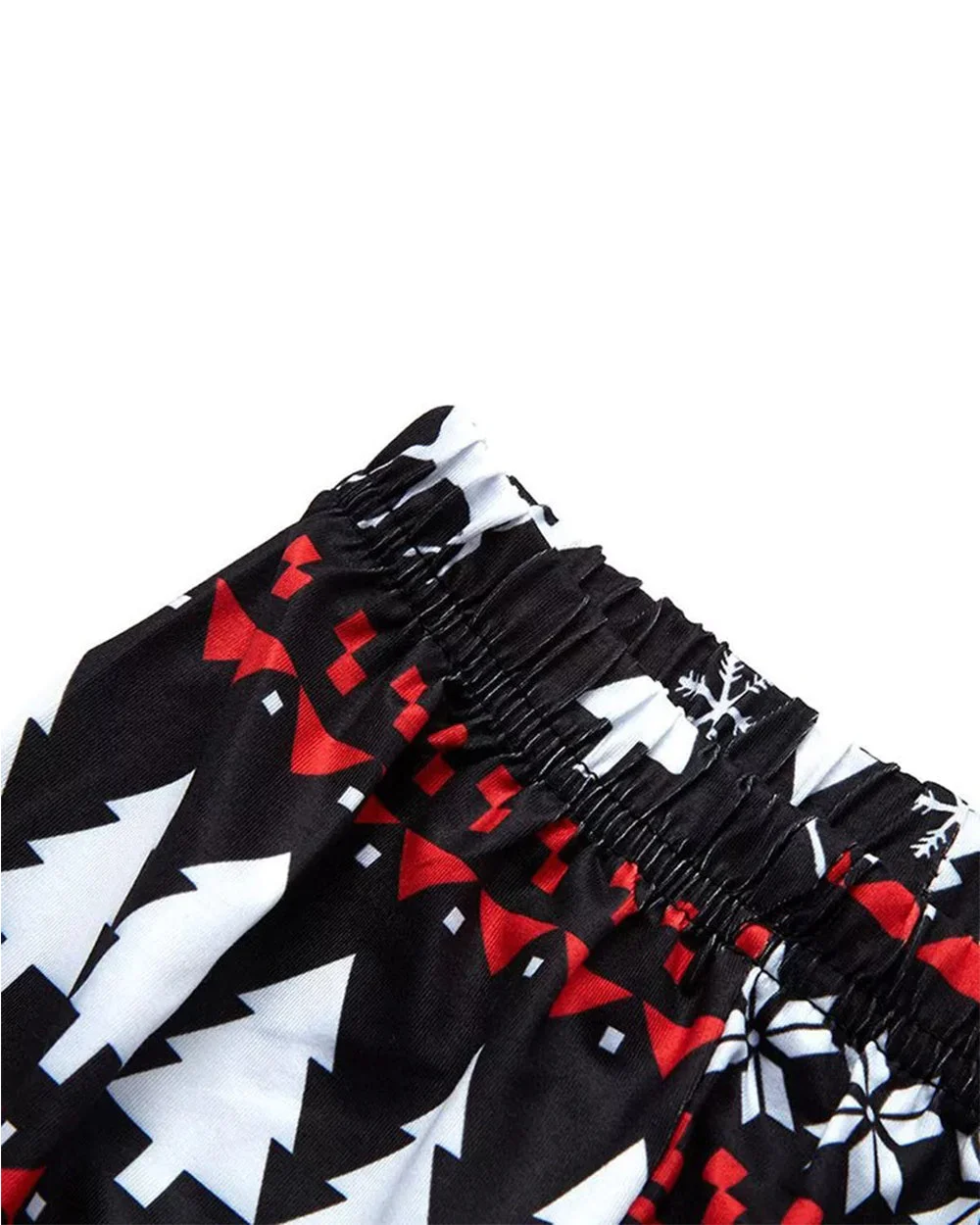 Black Santa Hat deer Print Christmas Pajamas