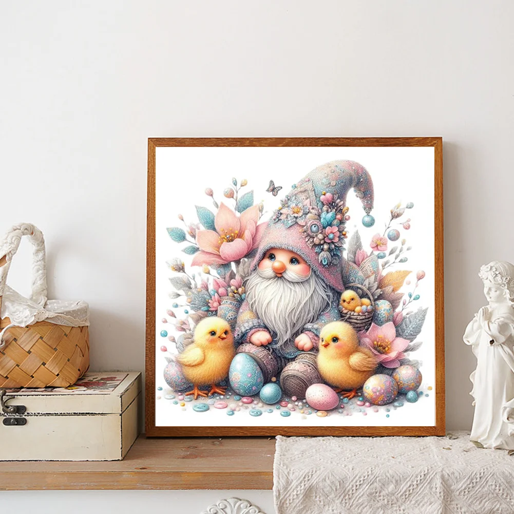 Full Round Diamond Painting 30*30cm - Beautiful Goblin And Chicken