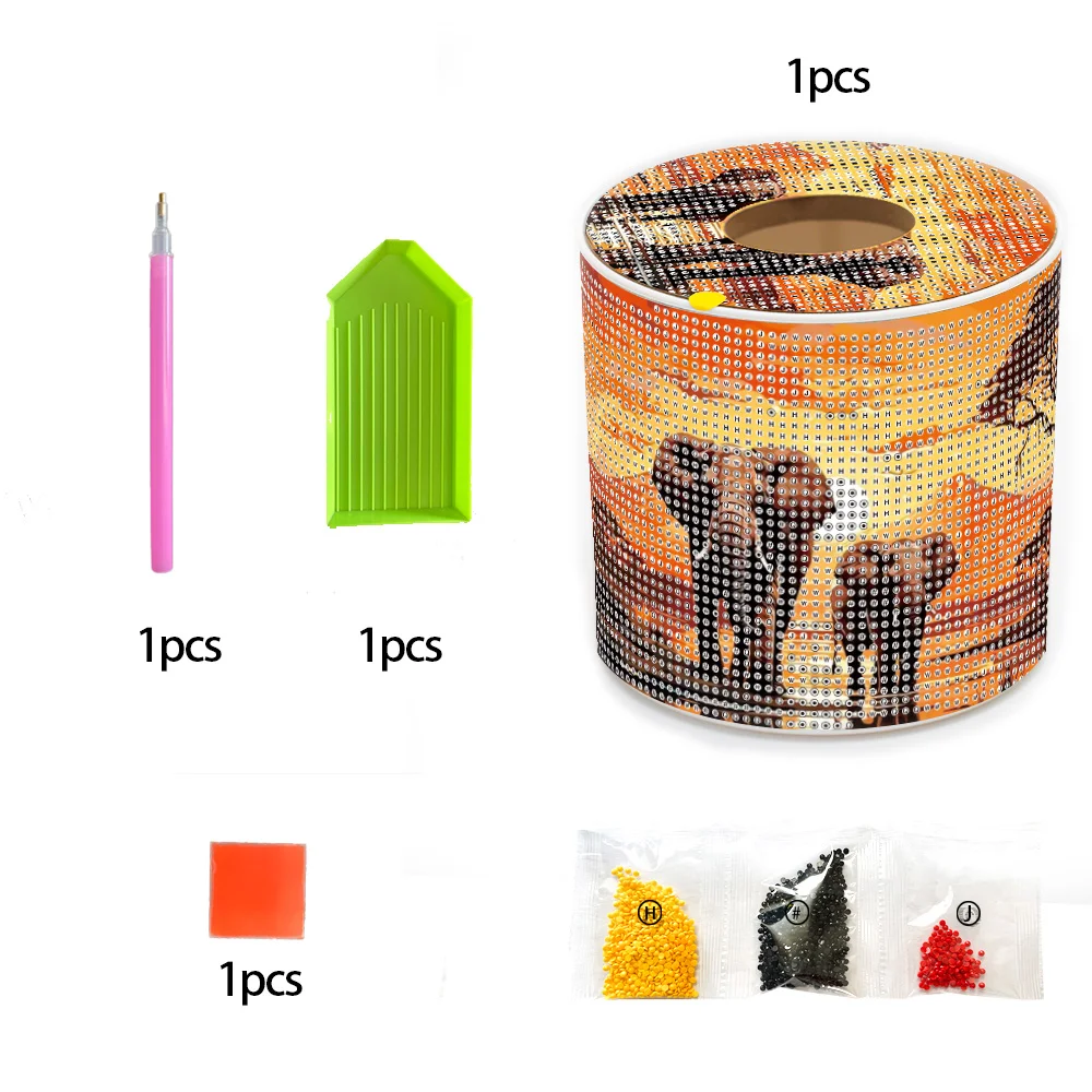African Elephant DIY Diamond Painting Handmade Tissue Holder Crystal Tissue Box