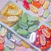 100PCS Cute Letter Flashing UV Plated Colorful Acrylic Beads