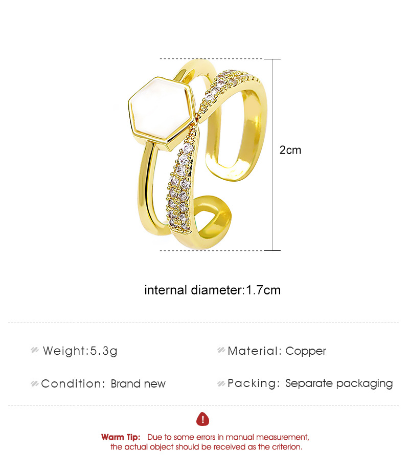 Zirconia Geometric Gold-Plated Ring