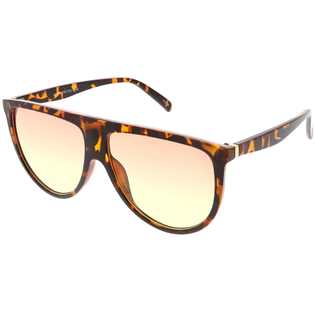 Oversize Flat Top Aviator glasses  Gradient Teardrop Flat Lens 60mm