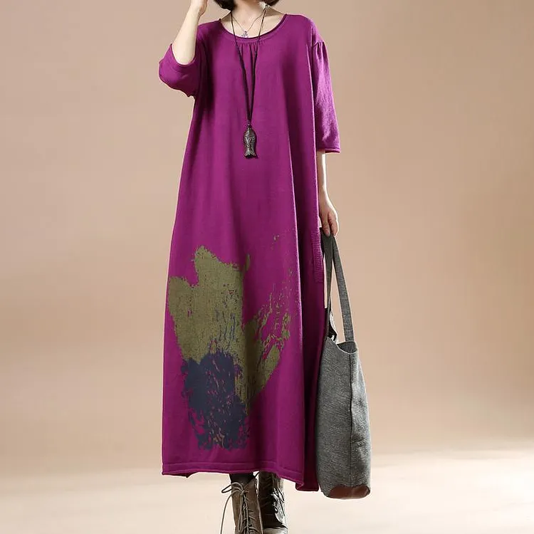 Violet plus size maxi dresses half sleeve caftans