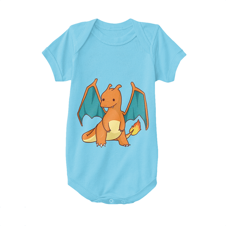 Cute Mega Charizard X, Pokemon Baby Onesie