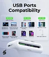 65W USB-C Fast Charging Station, 6-in-1 Power Strip with Desktop Charging Station with 3 AC, 2 USB C and 1 USB A, 5ft Extension Cord,Power Delivery for Conference Rooms, Desktop Accessory