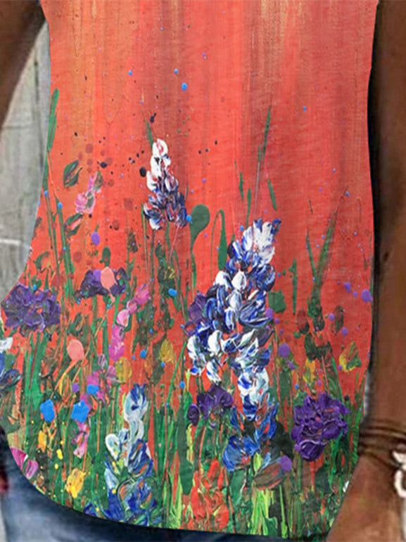 Women Half Sleeve V-neck Solid Color Dress