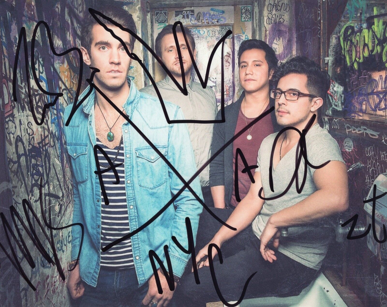 American Authors Group signed 8x10 Photo Poster painting w/COA Rock N Roll