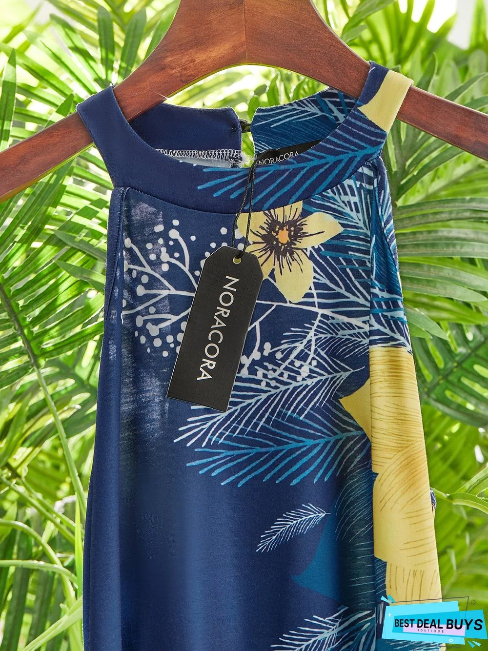 Halter Floral Casual Sleeveless Knitting Dress