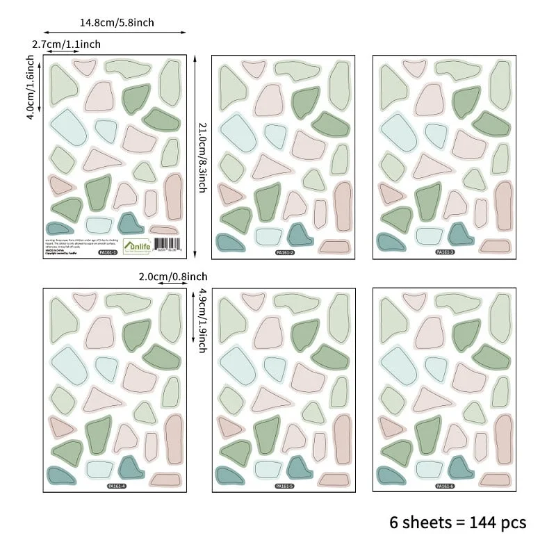 DIY Creative Colorful Stones Wall Sticker Nordic Concise Style Vinyl Kids Living Room Bedroom Mural Decal Fridge Decoration