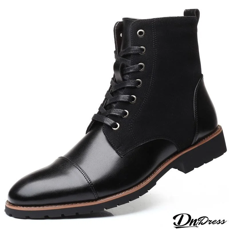 Male Fashionable Warm Antiwear Height-increasing Martin Boots
