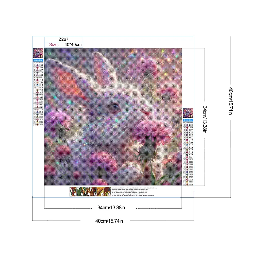 Diamond Painting - Full Round Drill - Rabbit(Canvas|40*40cm)
