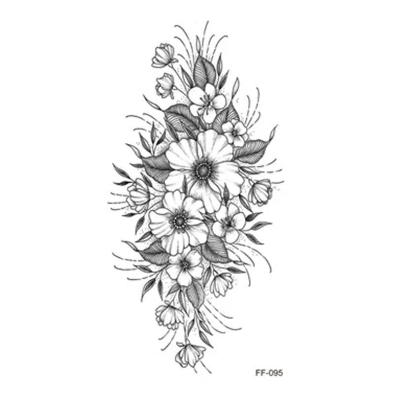 Large Body Art Arm Sleeves Snake Flower Temporary Tattoo Sticker Fast Rock Tattoo Women Waist Bracelet Fake Flash Tatoos Totem
