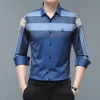 Men's Color-block Check Non-marking High-stretch Shirt